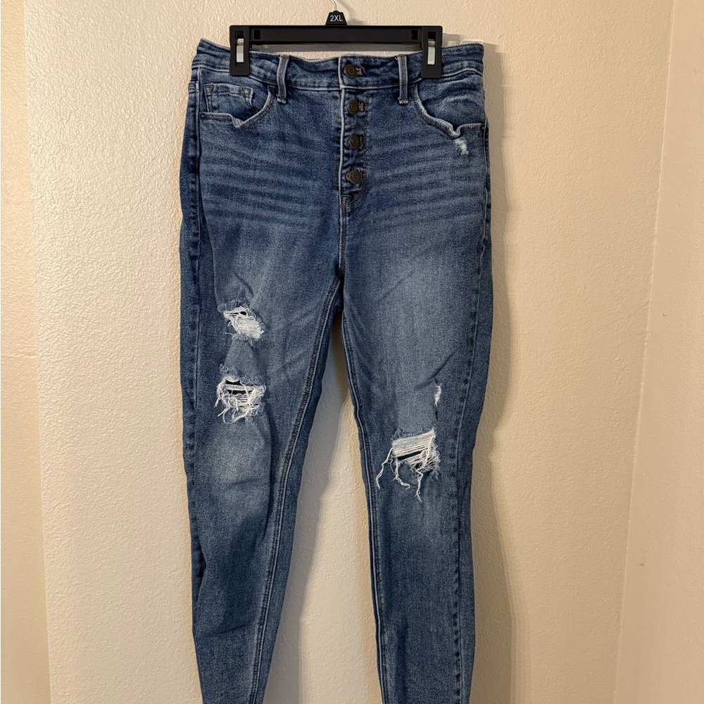 Old Navy Medium Blue Ripped Skinny Jeans